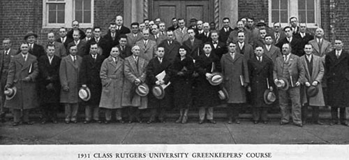 1931 Rutgers Greenkeepers' Course class photo.